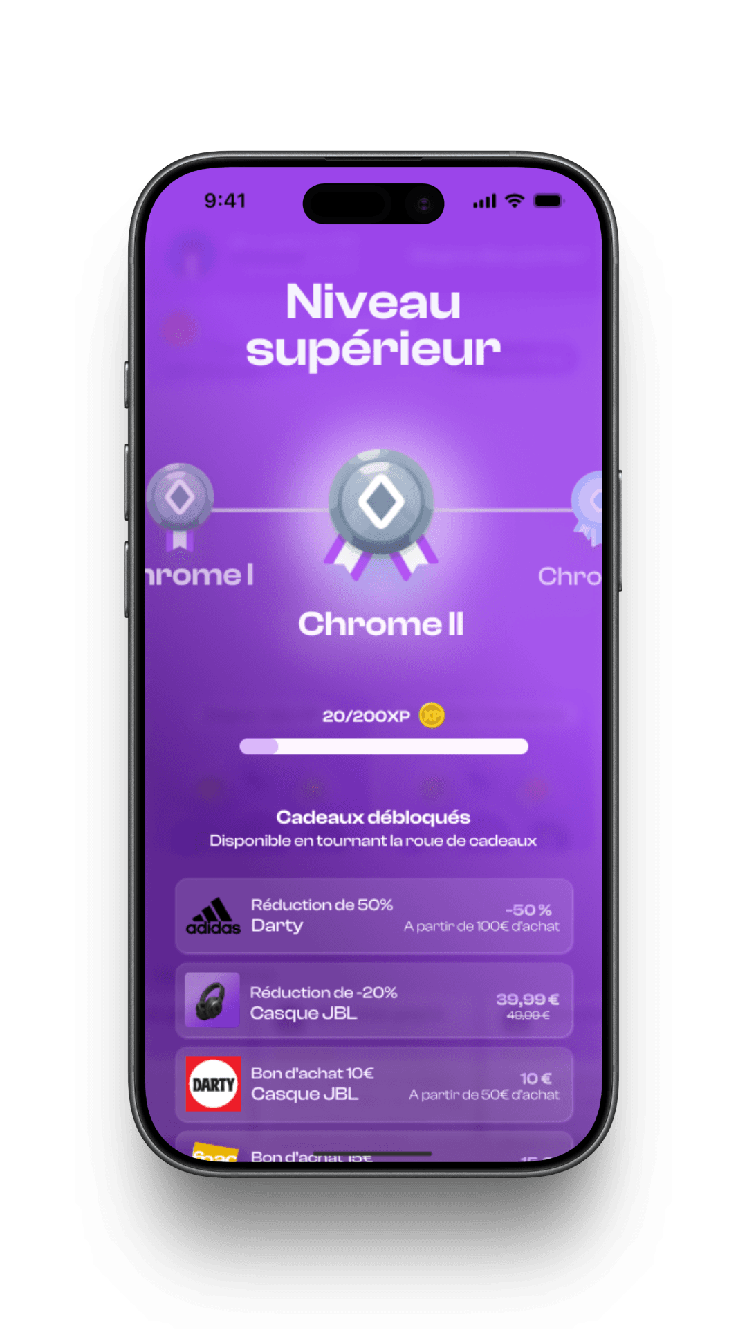 Progression des niveaux sur Melo